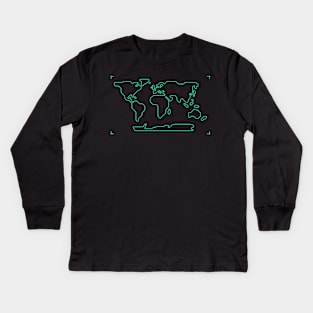 World Map Kids Long Sleeve T-Shirt